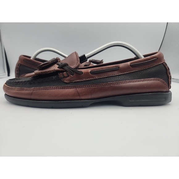 Sperry Men\'s Top- Sider  2 Tone Black/Brown‎ Tassel Slide On Loafers Size 9.5